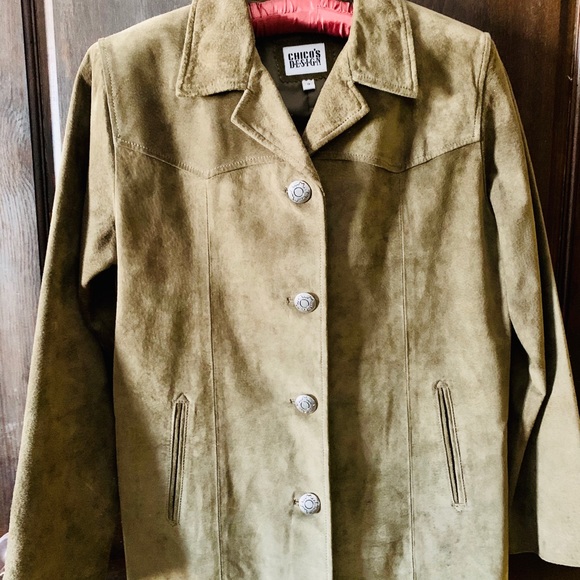 Chico’s Jackets & Blazers - Army green suede Chico’s jacket